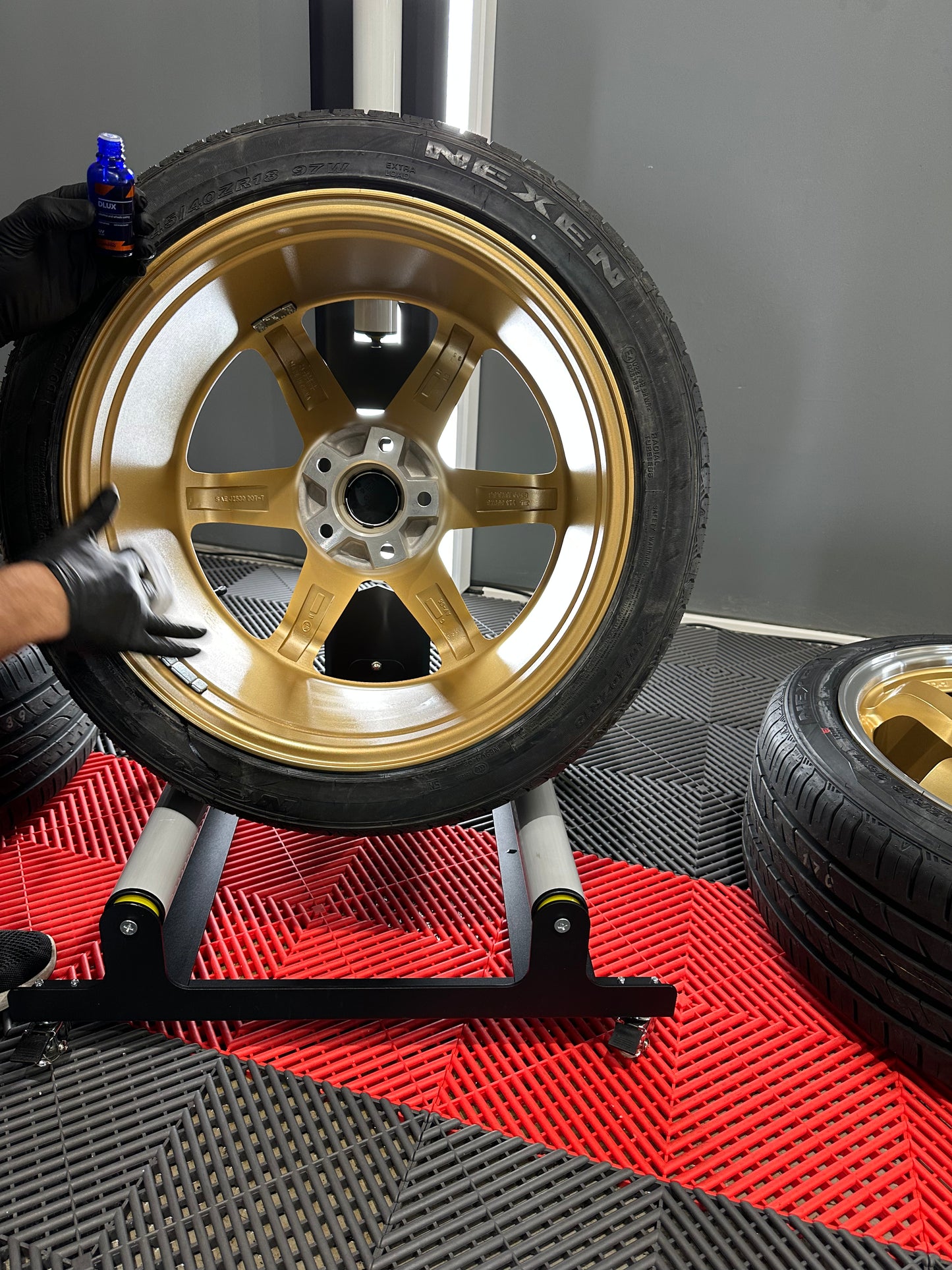 ceramic coating applied on alloy wheels