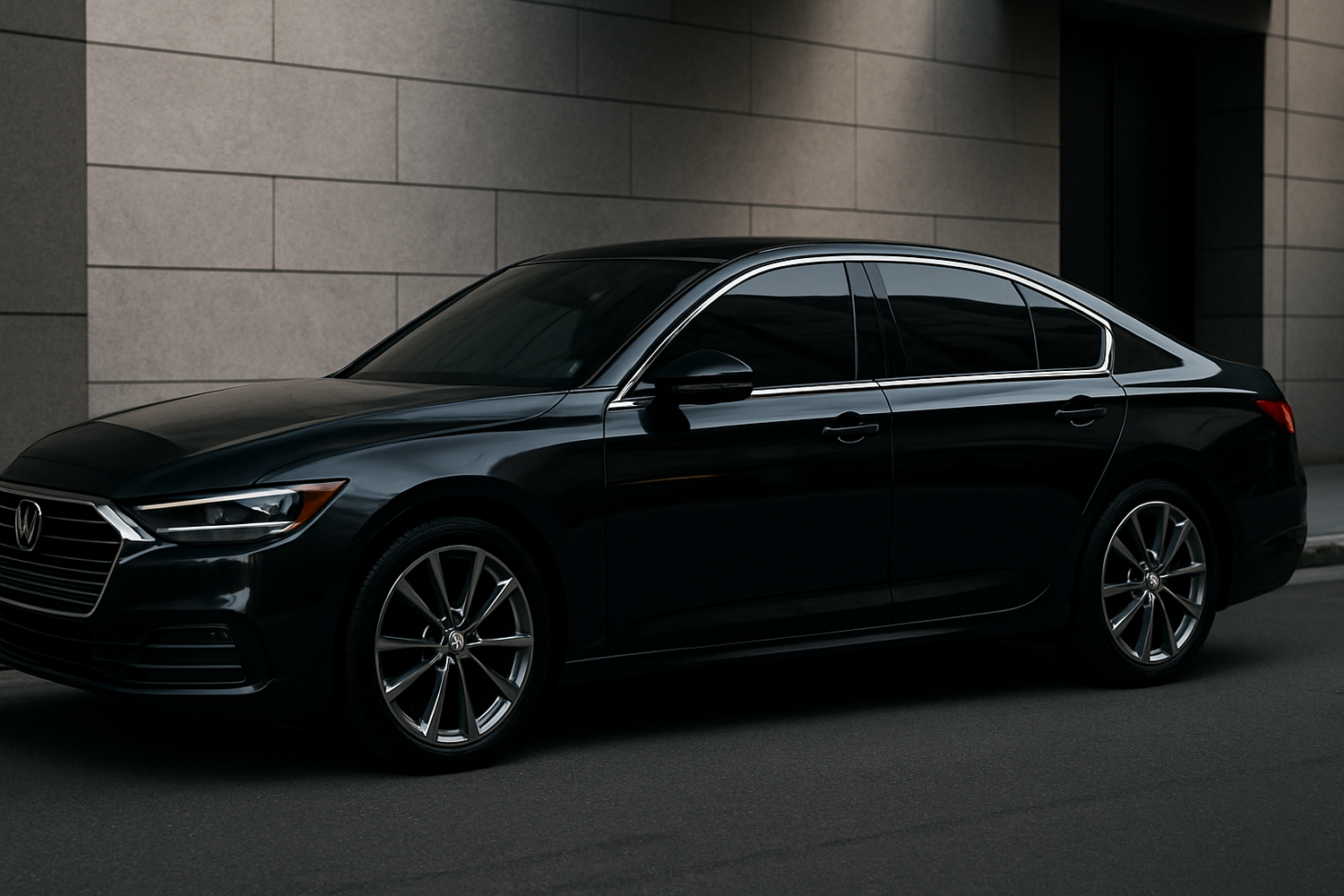 tinted luxury car